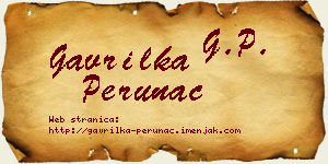Gavrilka Perunac vizit kartica